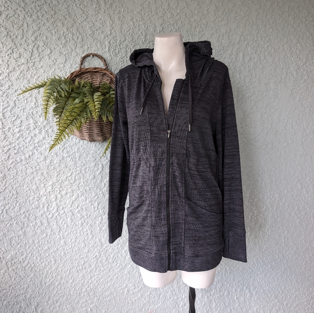 Athleta Women's Full Zip‎ Hooded Sweatshirt Jacket Hoodie Gray Workout Size XS